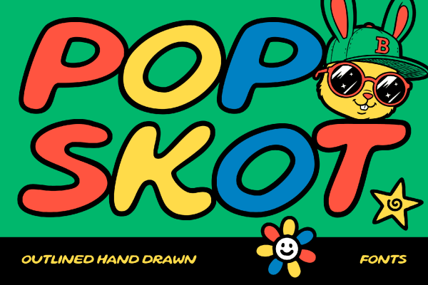 Popskot - Outline Bold Fonts